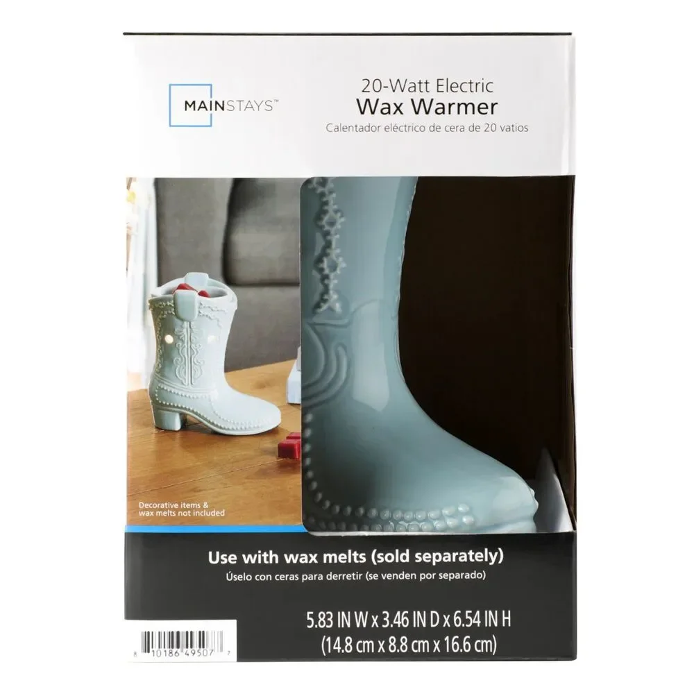 Blue Cowgirl Boot Ceramic Fragrance Wax Warmer Aromatherapy  Gift NEW